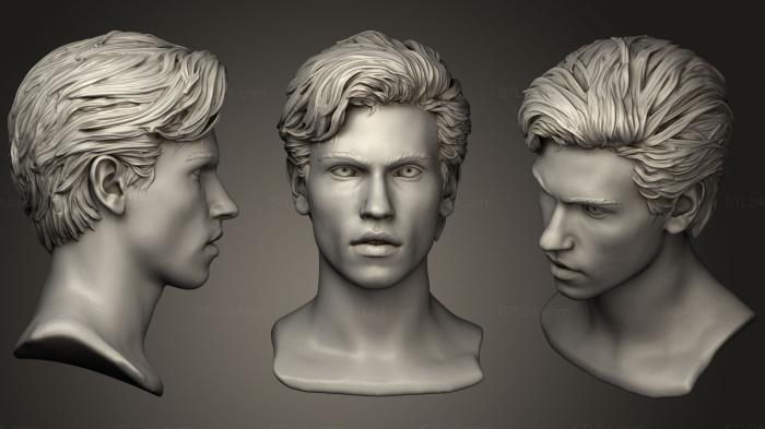 Anatomy of skeletons and skulls (Male Head with Hair, ANTM_1258) 3D models for cnc